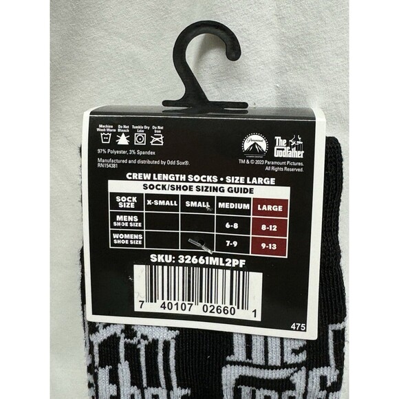 The Godfather Movie Graphics Socks Set Of 2 Crew Length Don Vito Corleon… - Picture 3 of 5